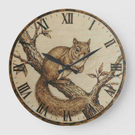 Squirrel Wall Clock - Cozy Woodland Charm Grote Klok