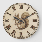 Squirrel Wall Clock Grote Klok (Voorkant)