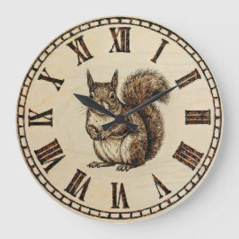 Squirrel Wall Clock - Warm Woodland Touch Grote Klok