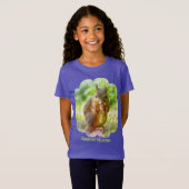 Squirrel Watcher Animal Painting Artwork Girls T-shirt (Voorkant volledig)