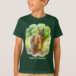 Squirrel Watcher Animal Painting Artwork Kinderen T-shirt