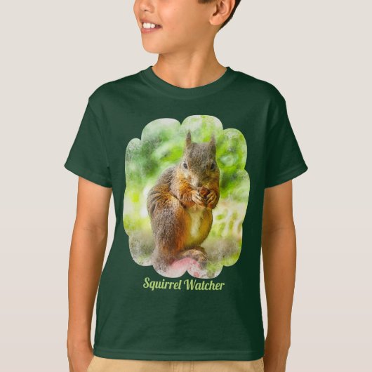 Squirrel Watcher Animal Painting Artwork Kinderen T-shirt (Voorkant)