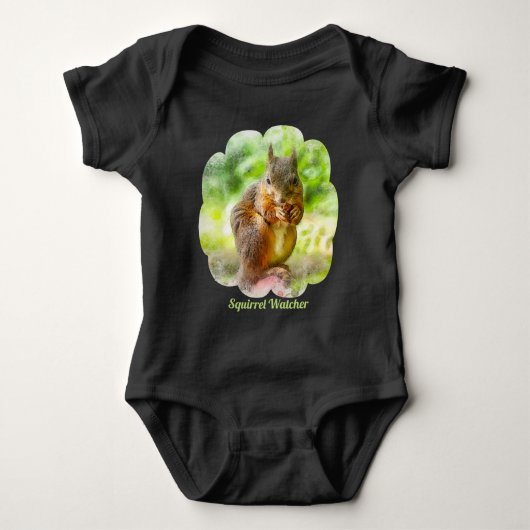 Squirrel Watcher Animal Painting Artwork Romper (Voorkant)