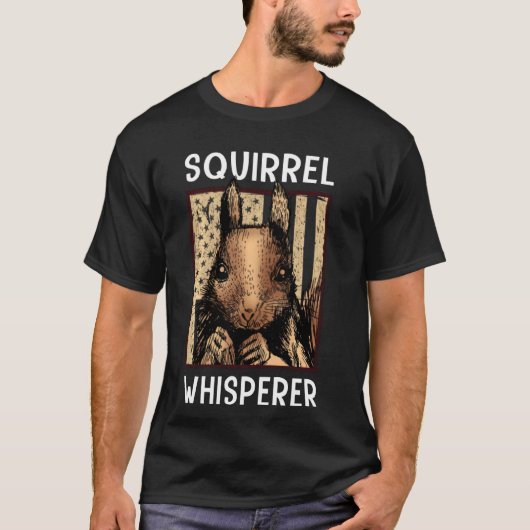 Squirrel Whisperer American Flag Love Squirrel T-shirt (Voorkant)