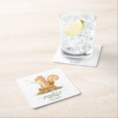 Squirrel wildlife baby newborn kartonnen onderzetters (Insitu)