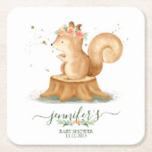 Squirrel wildlife baby newborn kartonnen onderzetters (Voorkant)