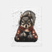 Squirrel With Gles Christmas Lights Funny Coffee W Fleece Deken (Voorkant)