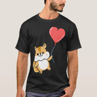 Squirrel With Heart Balloon Valentines Day Squirre T-shirt