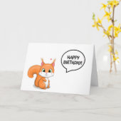 SQUIRREL ZEGT EEN PAAR NOTEN VOOR HEM OP TE SLAAN KAART (Gele Bloem)