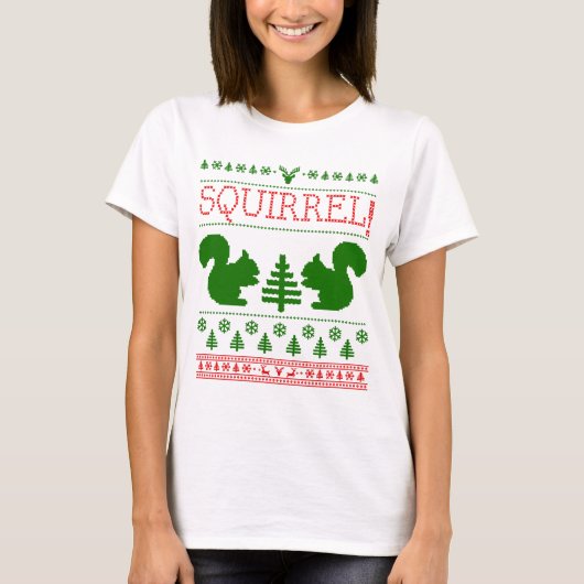 Squirrell Ugly Sweater T-shirt (Voorkant)