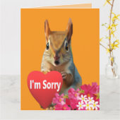 Squirrelly Sweet Heart Apology Card Kaart (Gele Bloem)