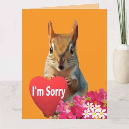 Squirrelly Sweet Heart Apology Card Kaart (Voorkant)
