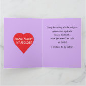 Squirrelly Sweet Heart Apology Card Kaart (Binnen)