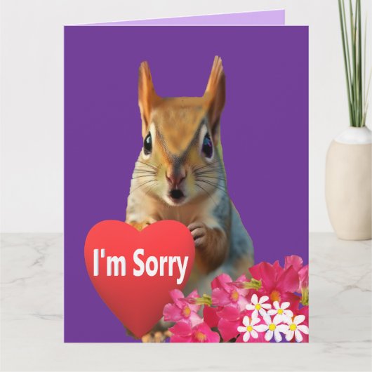 Squirrelly Sweet Heart Apology Card Kaart (Voorkant)