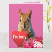 Squirrelly Sweet Heart Apology Card Kaart (Gele Bloem)