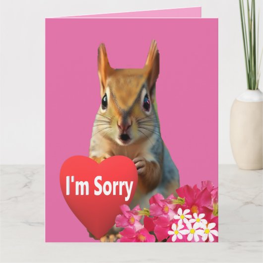 Squirrelly Sweet Heart Apology Card Kaart (Voorkant)