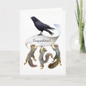Squirrels and Crow Congratulations Card Kaart (Voorkant)