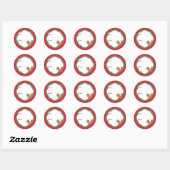 Squirrels and Holly Holiday Ronde Sticker (Vel)