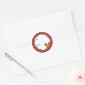 Squirrels and Holly Holiday Ronde Sticker (Envelop)