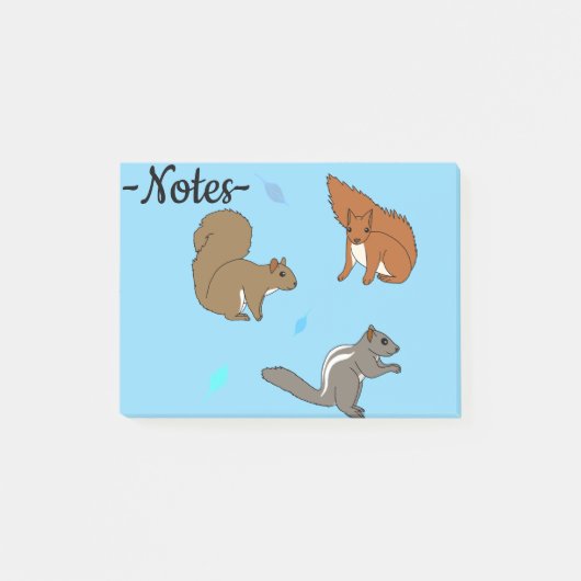 Squirrels Blue Post-it® Notes (Voorkant)