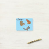 Squirrels Blue Post-it® Notes (Op bureau)