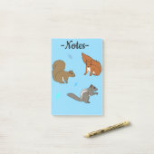 Squirrels Blue Post-it® Notes (Op bureau)