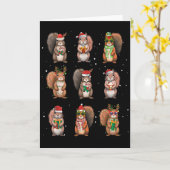 Squirrels Christmas Lights Decor Funny Squirrel Lo Kaart (Gele Bloem)