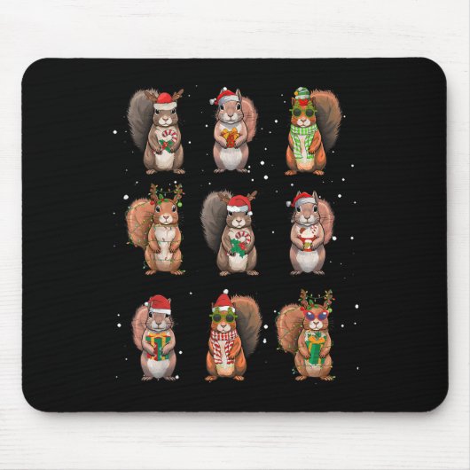 Squirrels Christmas Lights Decor Funny Squirrel Lo Muismat (Voorkant)