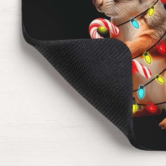 Squirrels Christmas Lights Funny Xmas Squirrel Lov Muismat (Hoek)