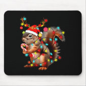 Squirrels Christmas Lights Funny Xmas Squirrel Lov Muismat (Voorkant)
