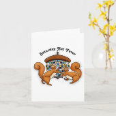 Squirrels Disco Funny Party Kaart (Gele Bloem)