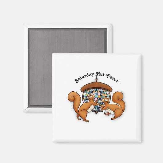 Squirrels Disco Funny Party  Magneet (Voorkant / Achterkant)