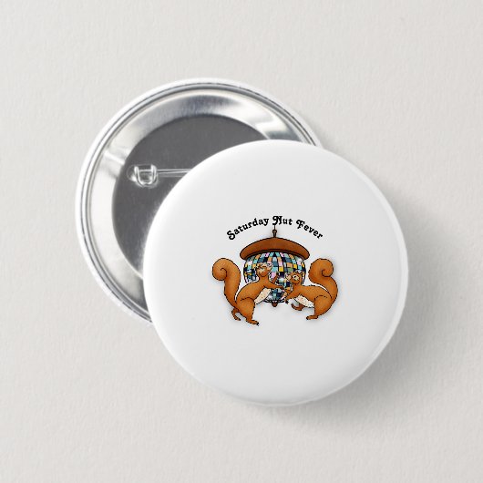 Squirrels Disco Funny Party  Ronde Button 5,7 Cm (Voorkant /achterkant)