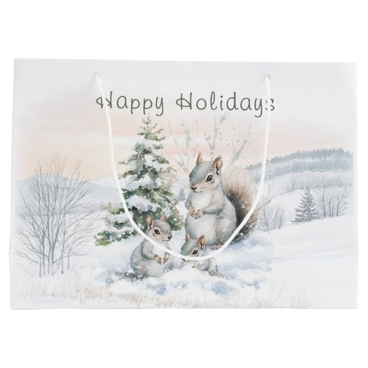 Squirrels in winter forest  groot cadeauzakje (Achterkant)