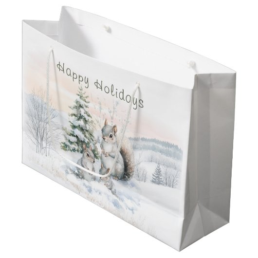 Squirrels in winter forest  groot cadeauzakje (Voorkant Gekanteld)