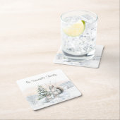 Squirrels in Winter Snow Kartonnen Onderzetters (Insitu)