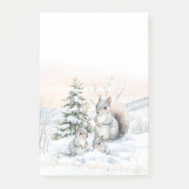 Squirrels in Winter Snow Post-It Notes