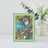 SQUIRRELS & OWL THANKSGIVING, HOMEMADE ACORN PIE FEESTDAGENKAART (Staand voorkant)