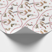 Squirrels Peppermint Wrapping Paper Cadeaupapier (Hoek)