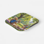 Squirrels Playing Chess In a City Park Papieren Bordje (Gebogen)