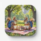 Squirrels Playing Chess In a City Park Papieren Bordje (Voorkant)