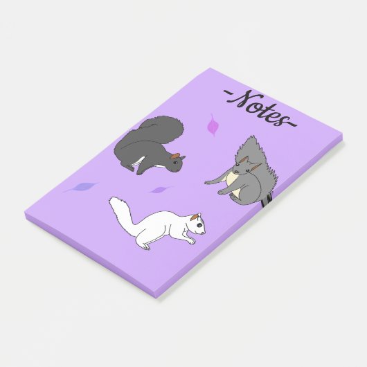 Squirrels Purple Post-it® Notes (Schuin)