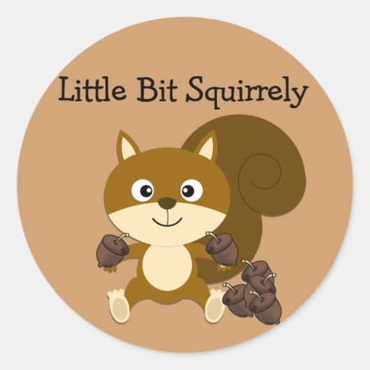 Squirrely Ronde Sticker (Voorkant)