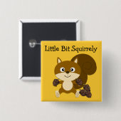 Squirrely Vierkante Button 5,1 Cm (Voorkant /achterkant)