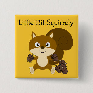 Squirrely Vierkante Button 5,1 Cm