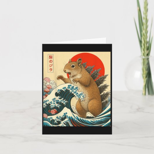 Squirrelzilla Eekhoorn Japanse Kunst Grappig Gesch Kaart (Voorkant)