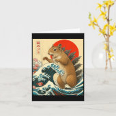 Squirrelzilla Eekhoorn Japanse Kunst Grappig Gesch Kaart (Gele Bloem)