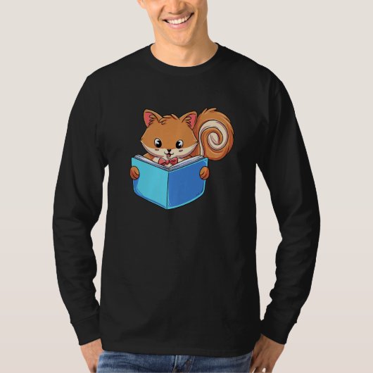 Squirrle Reading Book Reader T-shirt (Voorkant)