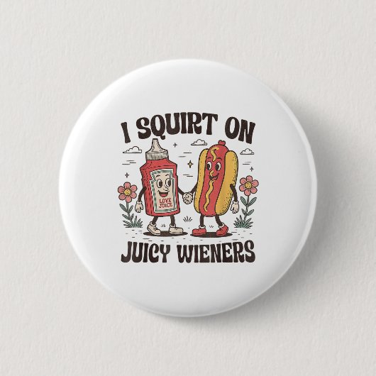 Squirt op sappige wijnstokken ongepaste losgedraai ronde button 5,7 cm (Voorkant)