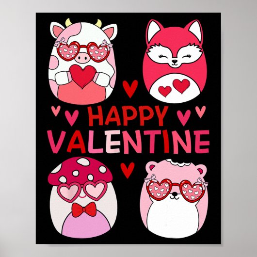 Squish Squad Happy Valentijn Cadeaus voor Kinderen Poster (Voorkant)